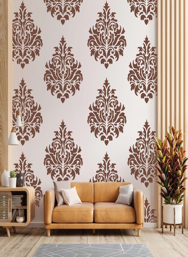 StenCart Damask Pack of 2 Stencil for Wall Painting Home DIY Reusable Wall Stencil Design for Wall Decoration (16-inch x 24 inch) - Combo of 2 - Image 3